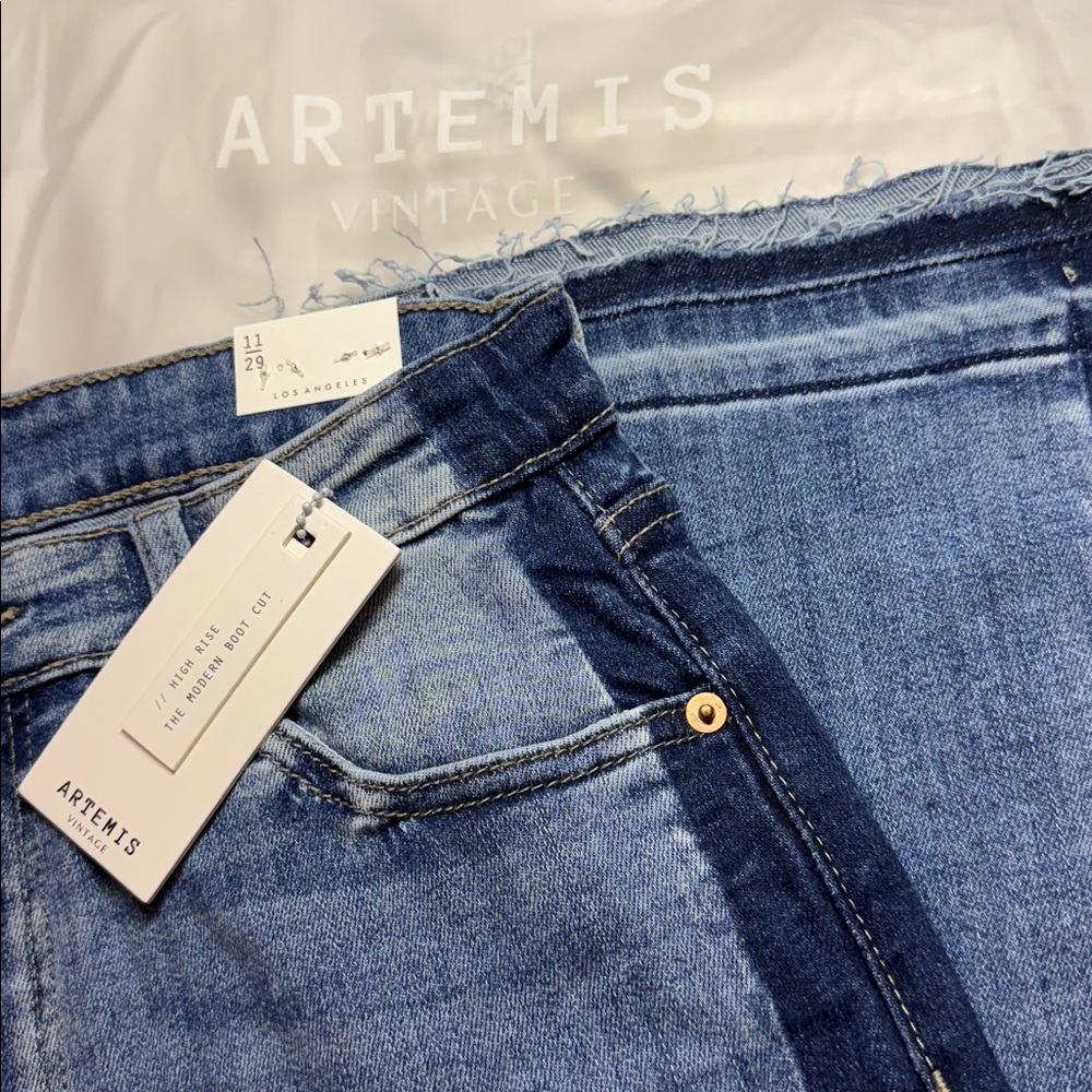 Artemis Vintage High Rise Stretch Bootcut Released Hem Jeans Side Stripe NWT - Picture 6 of 6